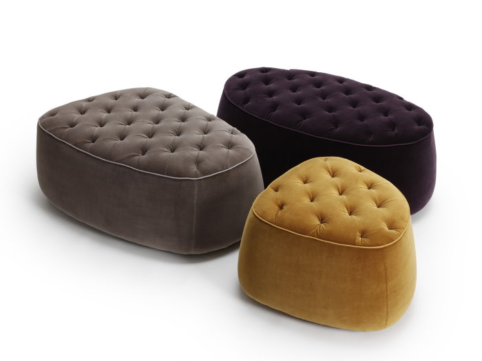 Pouf moderno con forma irregolare Cobalto