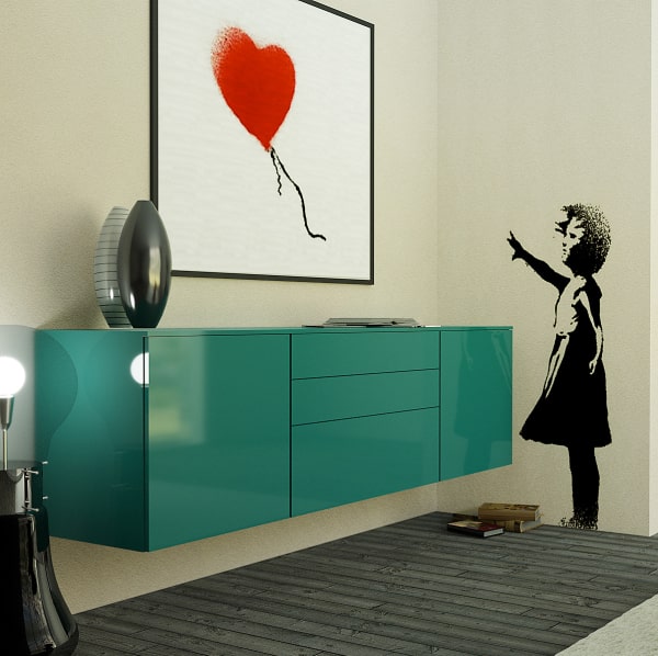 Credenza laccata colorata Plan