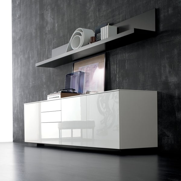 Credenza laccata bianco lucido Fly