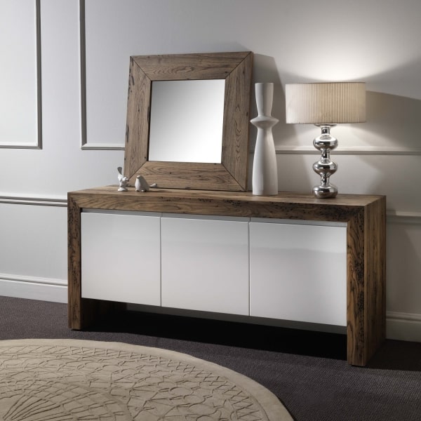 Credenza in bianco e legno Rialto