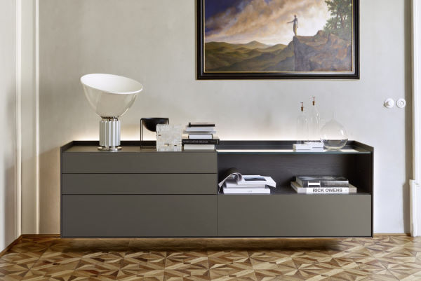 Credenza per ingresso sospesa a parete - Columbus Glass