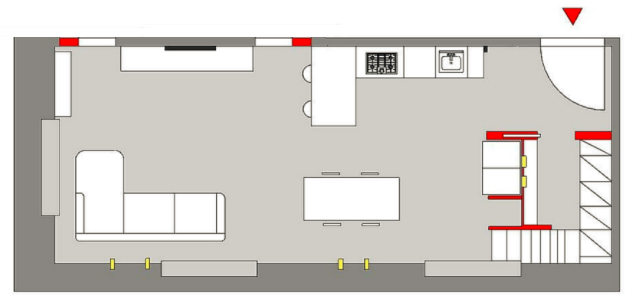 Progetto di Easy Relooking per loft con ingresso soppalcato