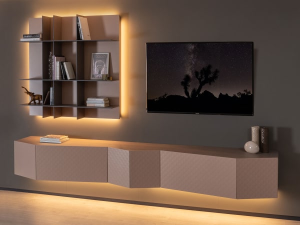 Parete attrezzata di design con illuminazione integrata - Royal 01