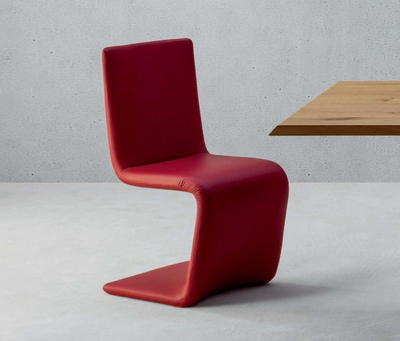 Sedia di design in pelle rossa - Venere