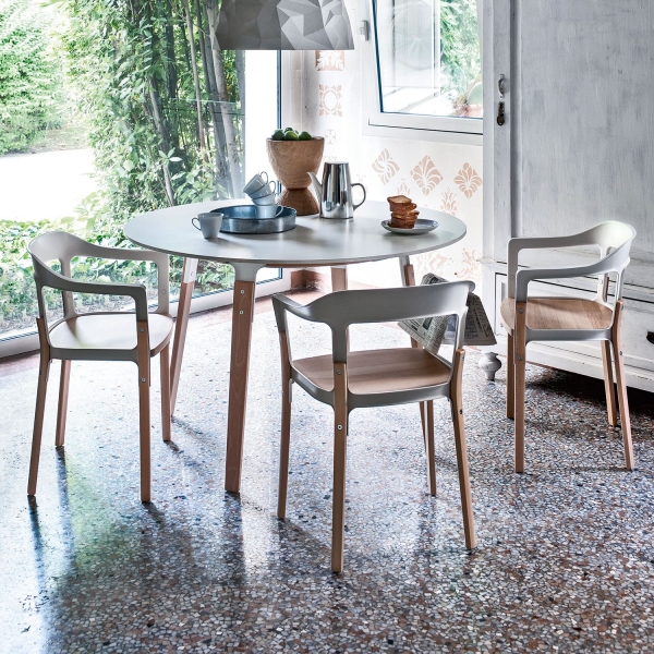 Sedia in legno e acciaio Steelwood