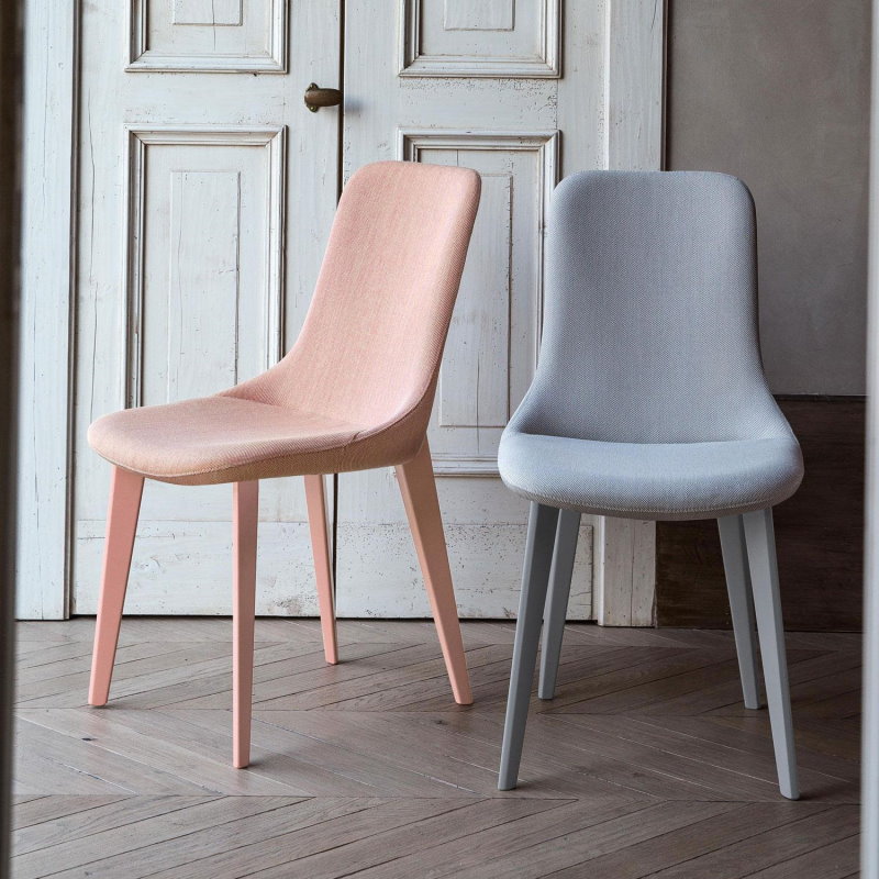 Coppia di sedie azzurre e rosa arancio | June