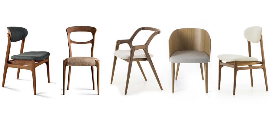 Collezione di sedie moderne e di design in legno