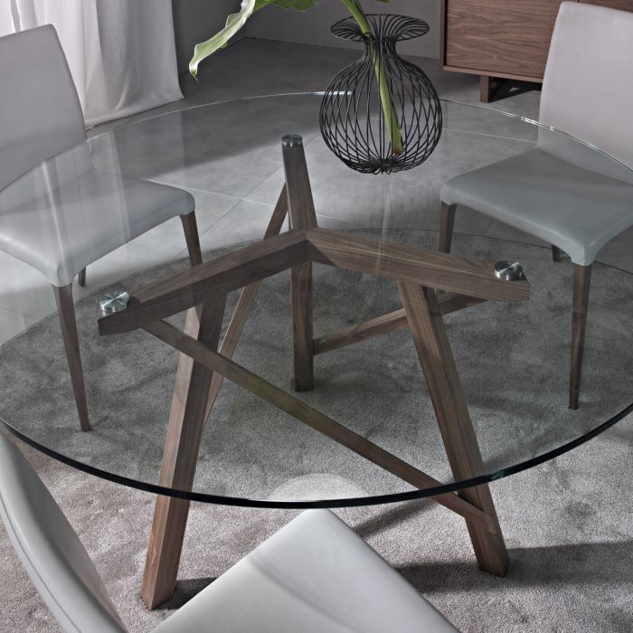 Tavolo con base incrociata in legno Zeta