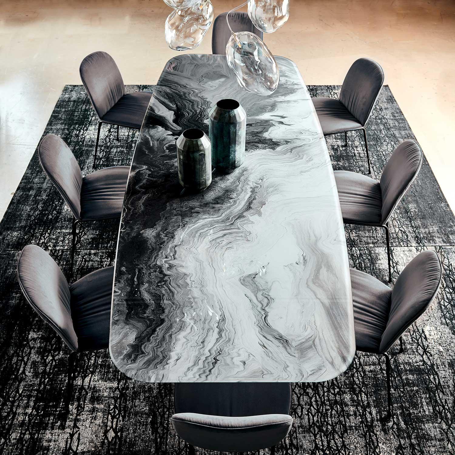 Tavolo con piano in cristallo Crystal Art | Stratos